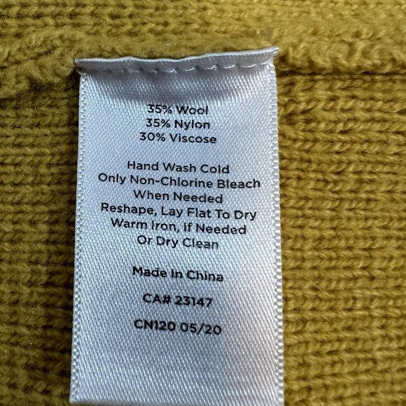 Talbots Women Milano Stitch Knit Sweater Jacket Wool Blend Yellow Petite Medium - Picture 5 of 9